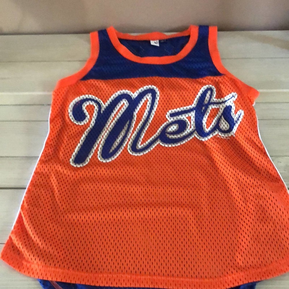 New York Mets Glll Women’s Tank Top Orange/Navy size Large - Picture 2 of 7